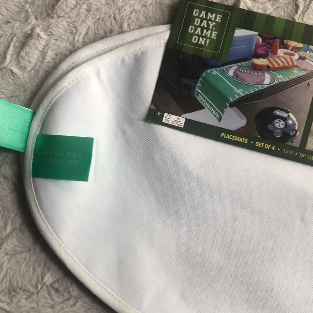 Football Shaped Placemats Set